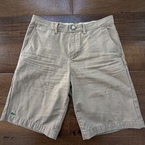 LACOSTE Chino Shorts Mens 32  Beige Cotton Khaki